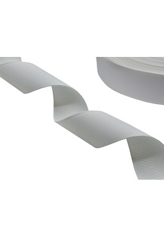 RL001C - Репсовая ленточка премиум серебристая