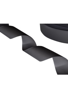 RL001C - Репсовая ленточка премиум темно-серая